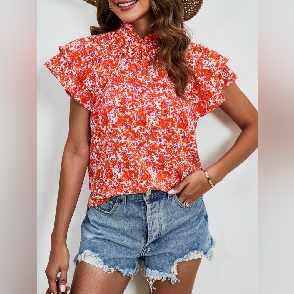 Whispering Winds Womens Short Sleeve Blouses